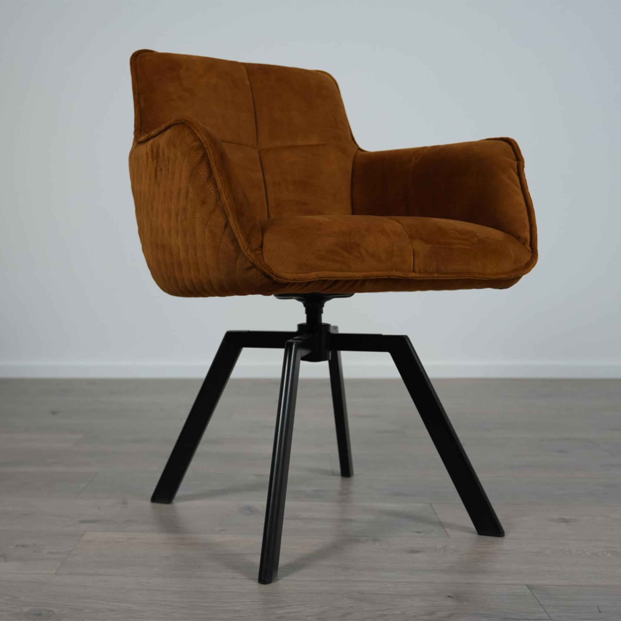 Stuhl Drehbar 360 grad Stoff / Braun