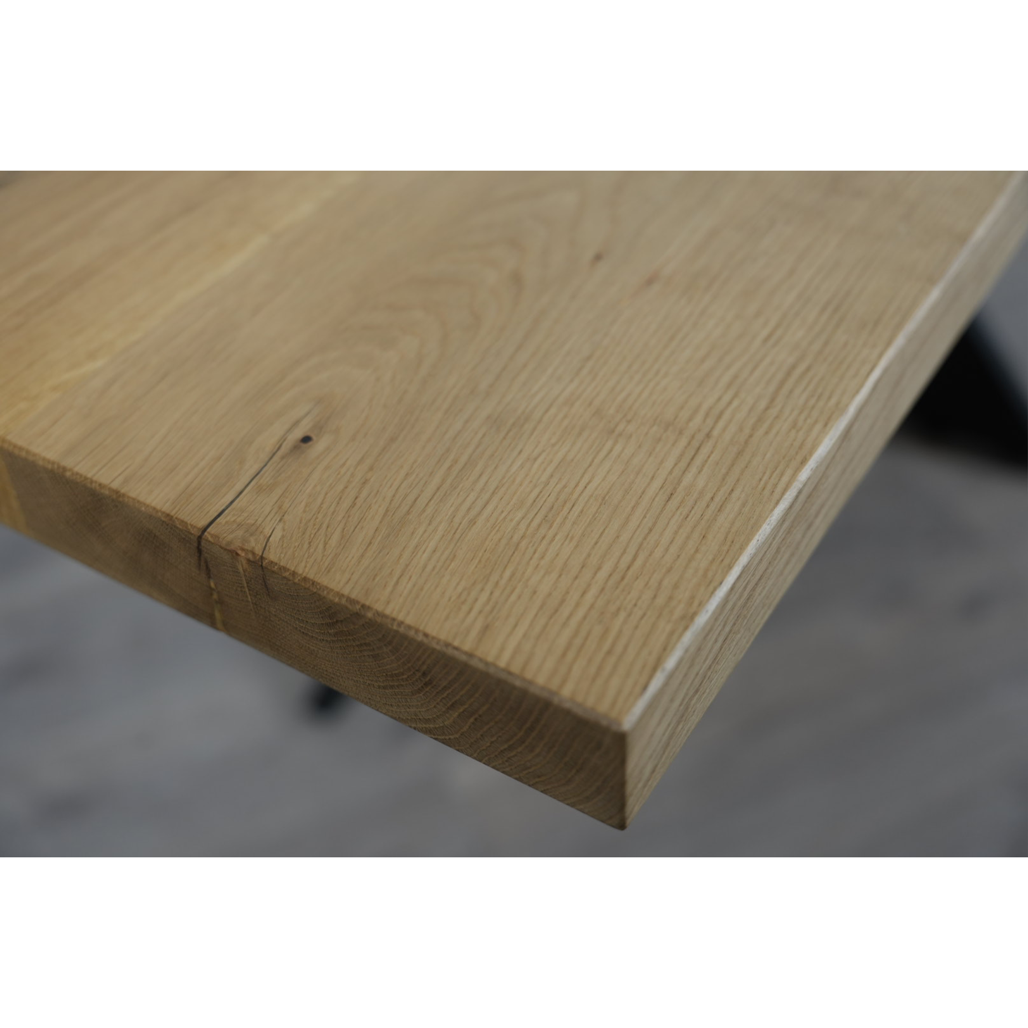 Massivholz Esstisch | Gerade Kante Spider Gestell / Schwarz