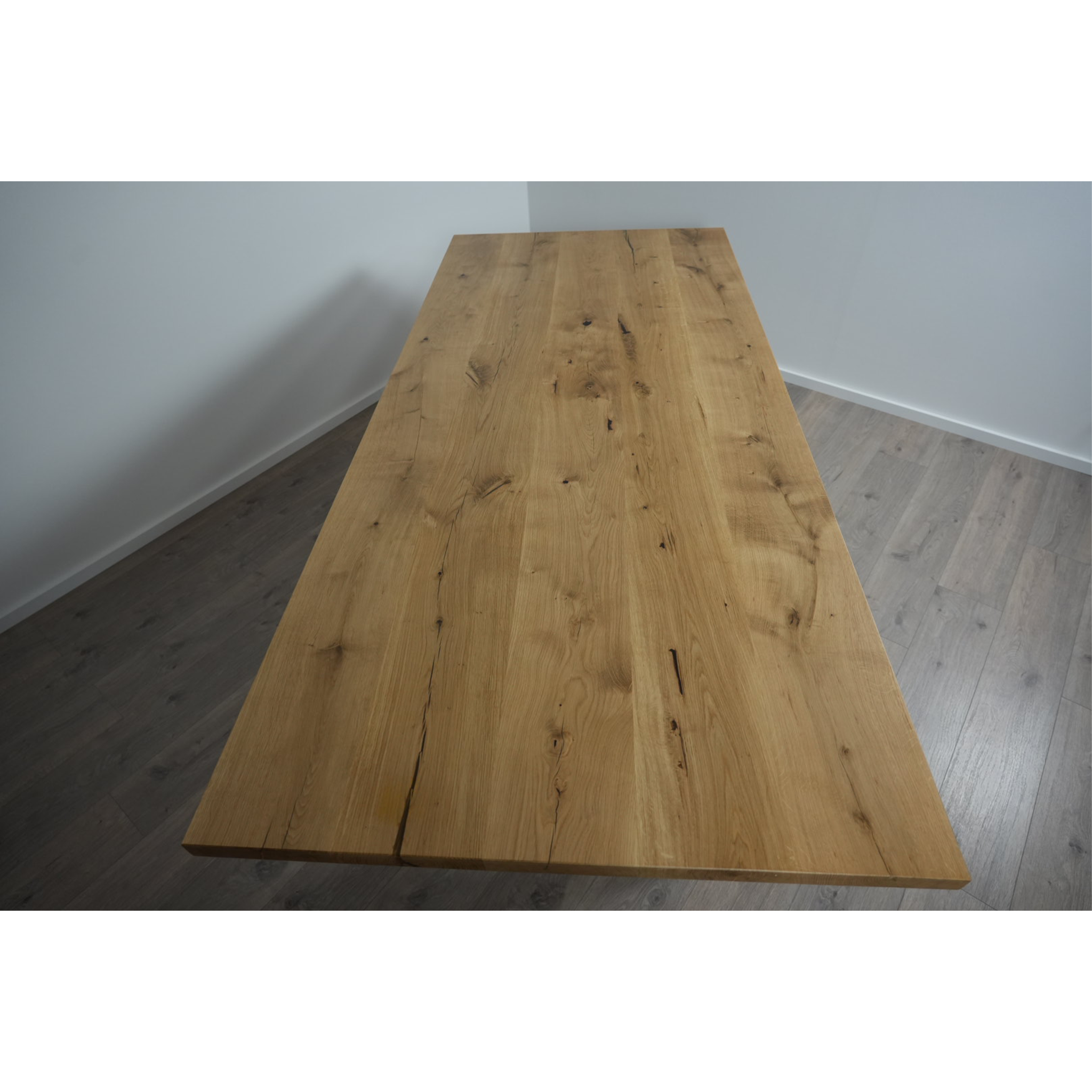 Massivhol Esstisch | Gerade Kante X - Gestell / Weiß