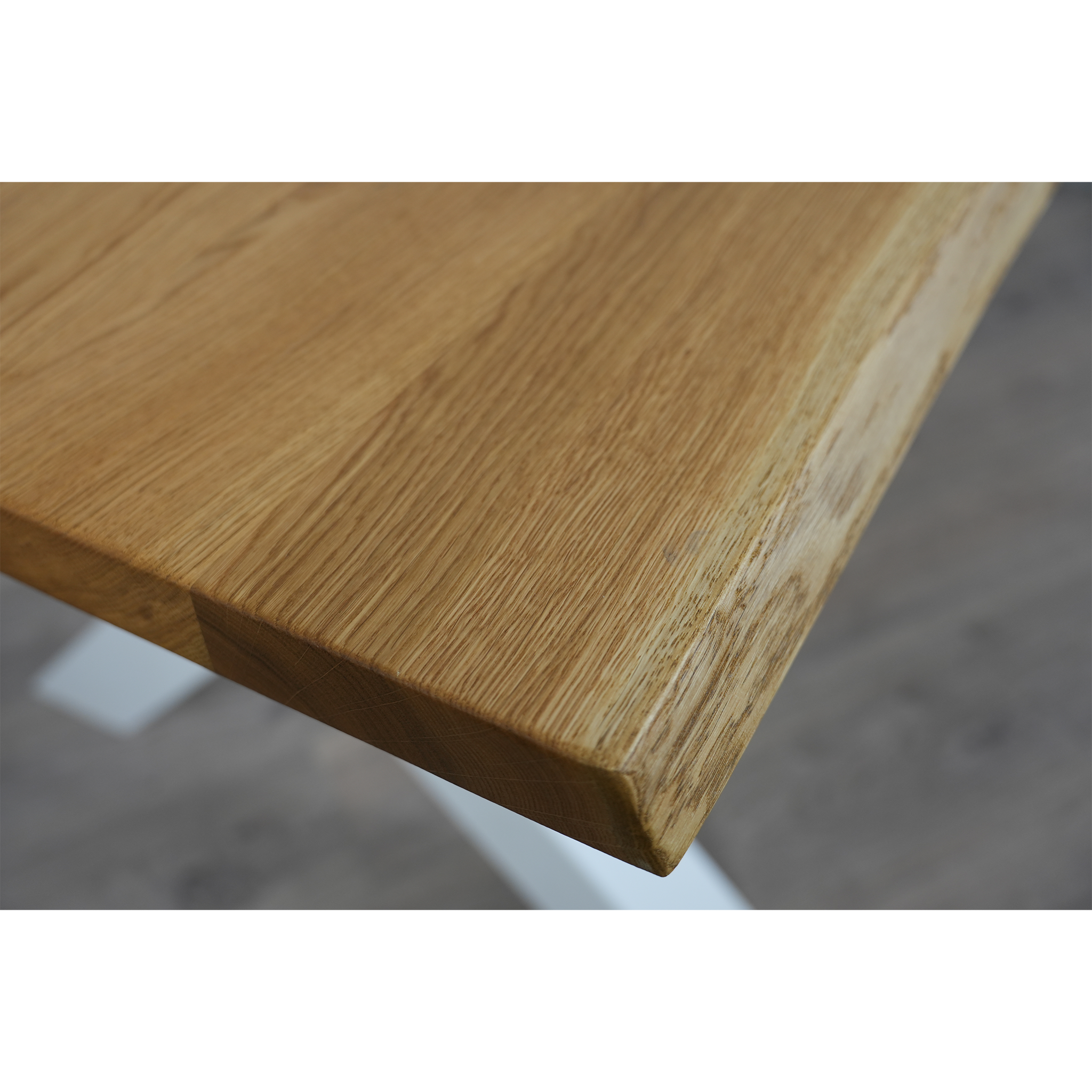 Massivhol Esstisch | Baumkante X - Gestell / Weiß