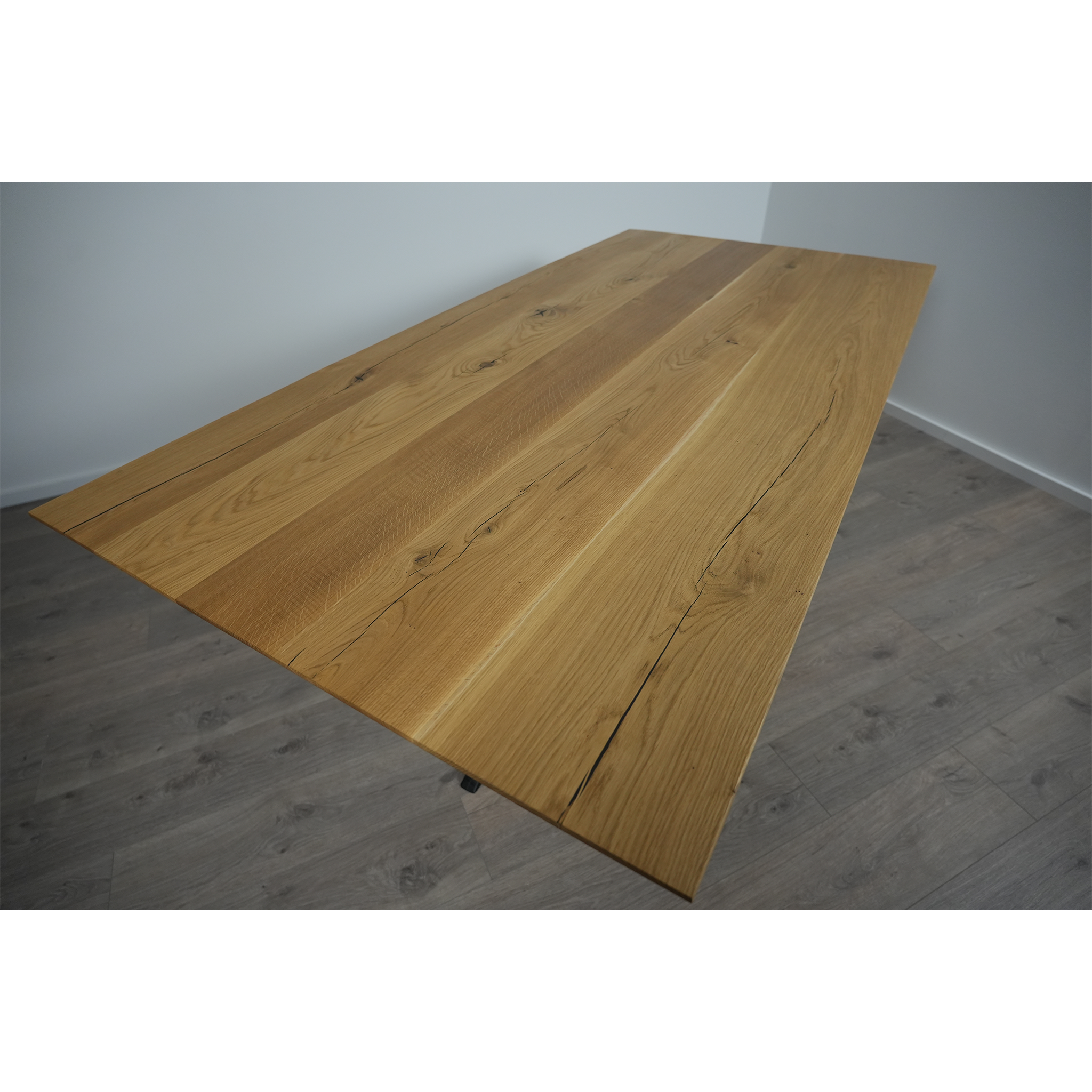 Massivholz Esstisch | Schweizer Kante Tischgestell Spider Fantasy / Schwarz