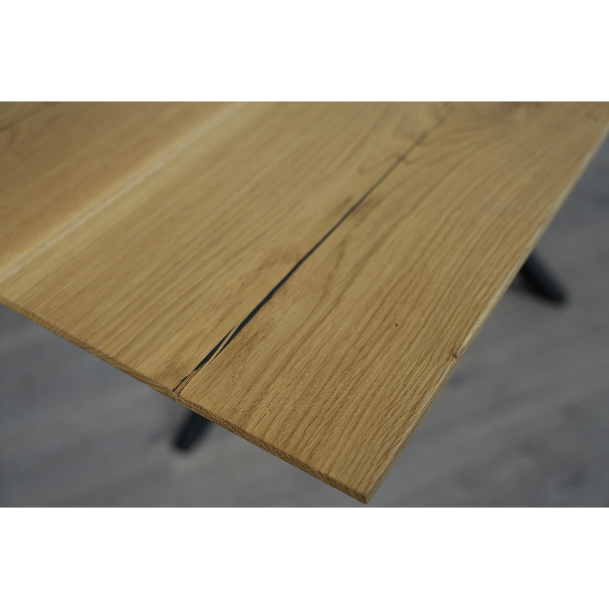 Massivholz Esstisch | Schweizer Kante Tischgestell Spider Fantasy / Schwarz