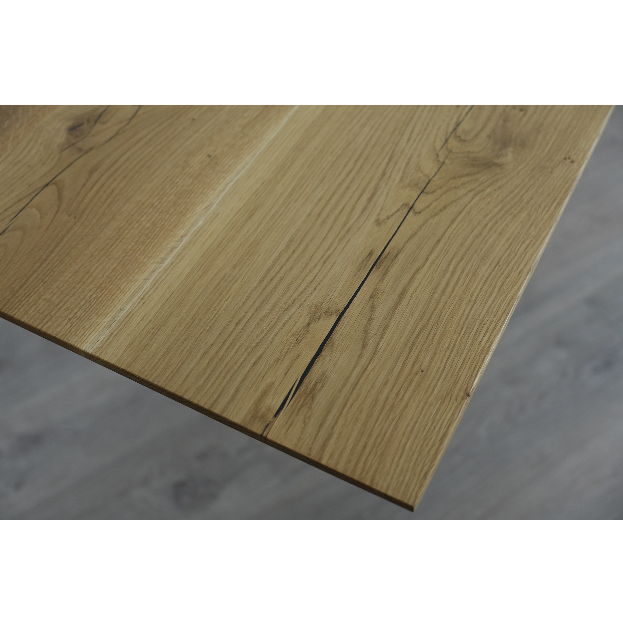 Massivholz Esstisch | Schweizer Kante Spider Gestell / Weiß