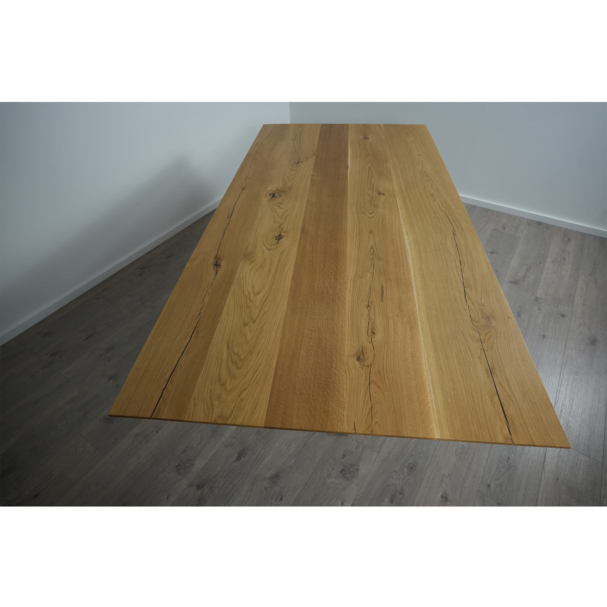 Massivholz Esstisch | Schweizer Kante Spider Gestell / Weiß