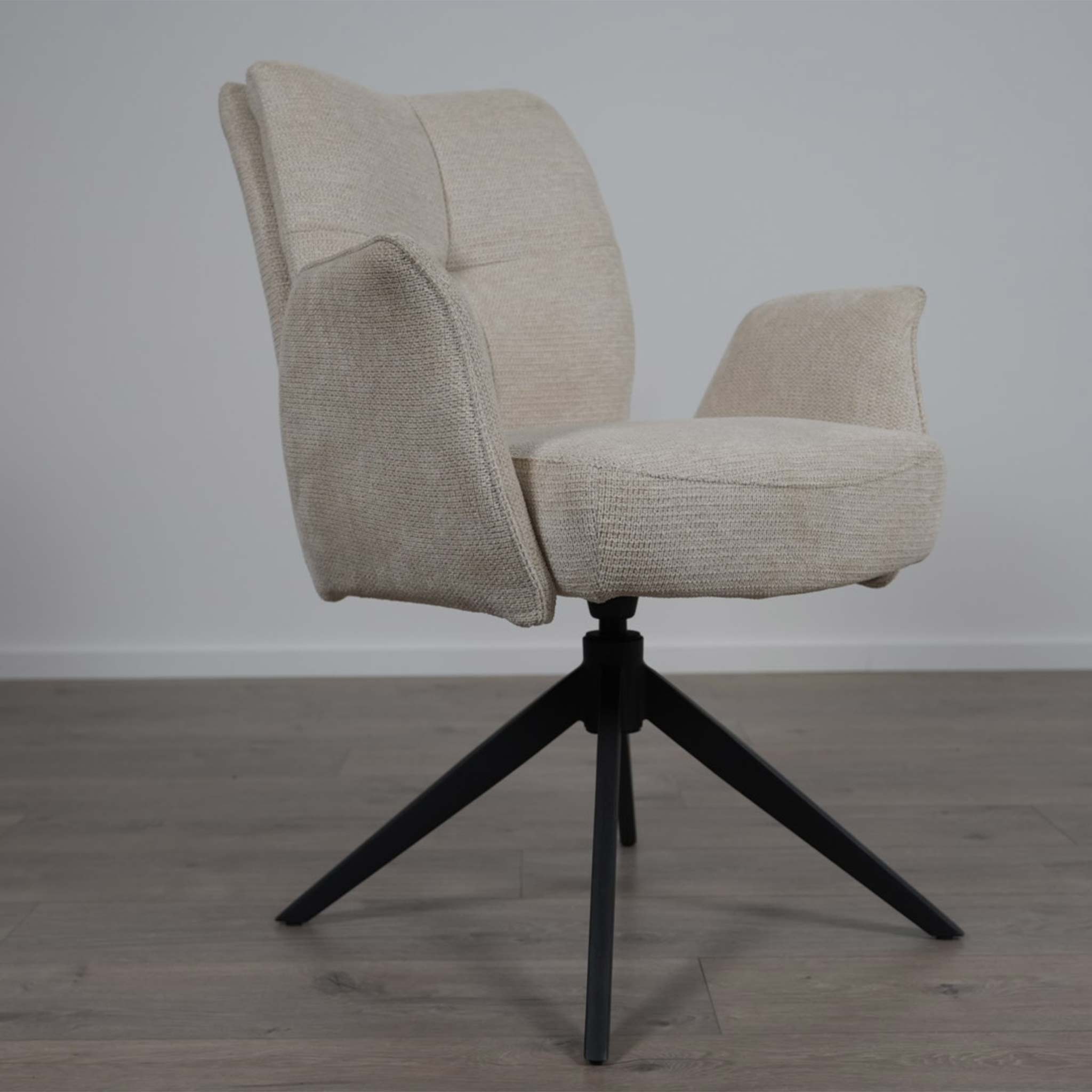 Stuhl 360 grad drehbar Stoff / Cremfarben