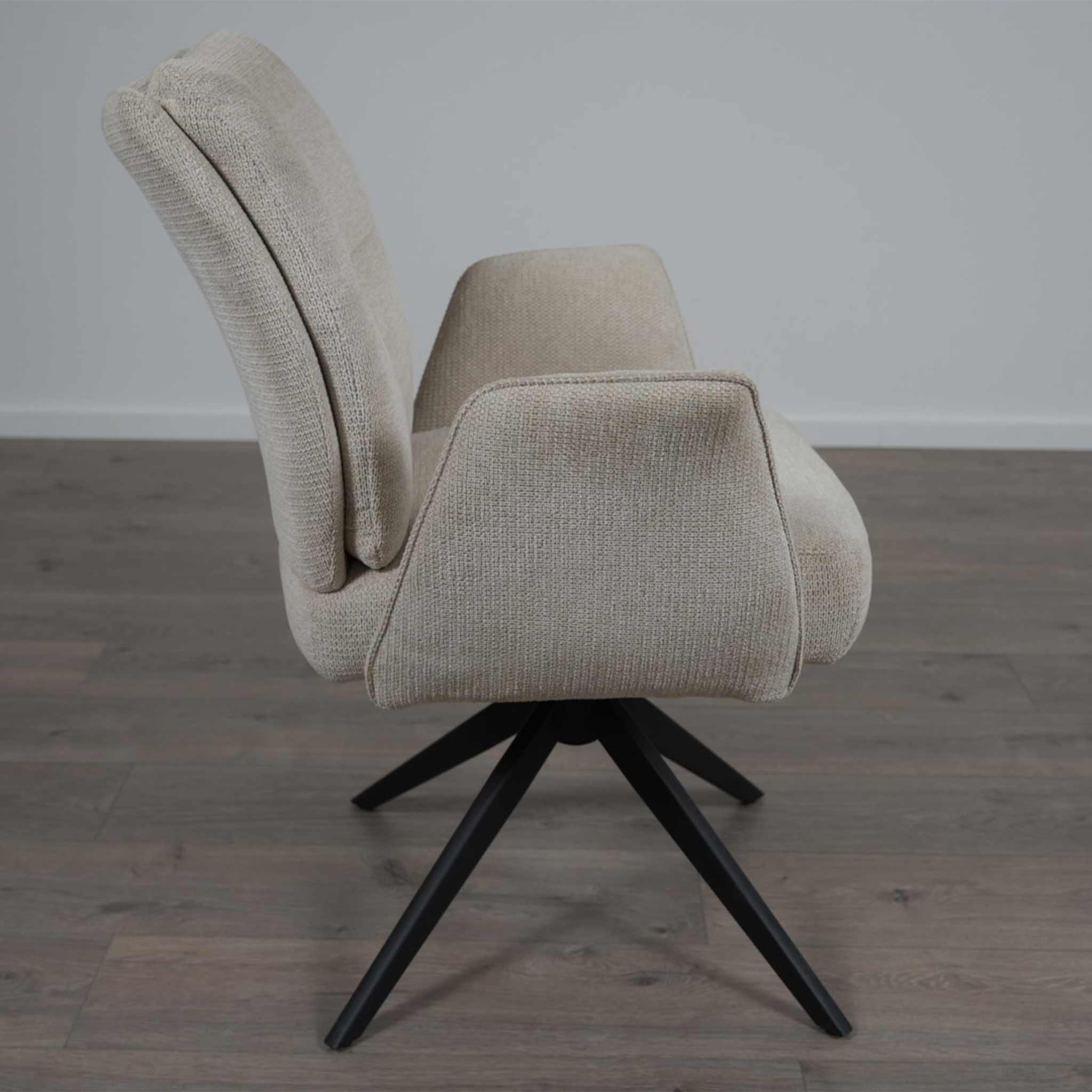 Stuhl 360 grad drehbar Stoff / Cremfarben