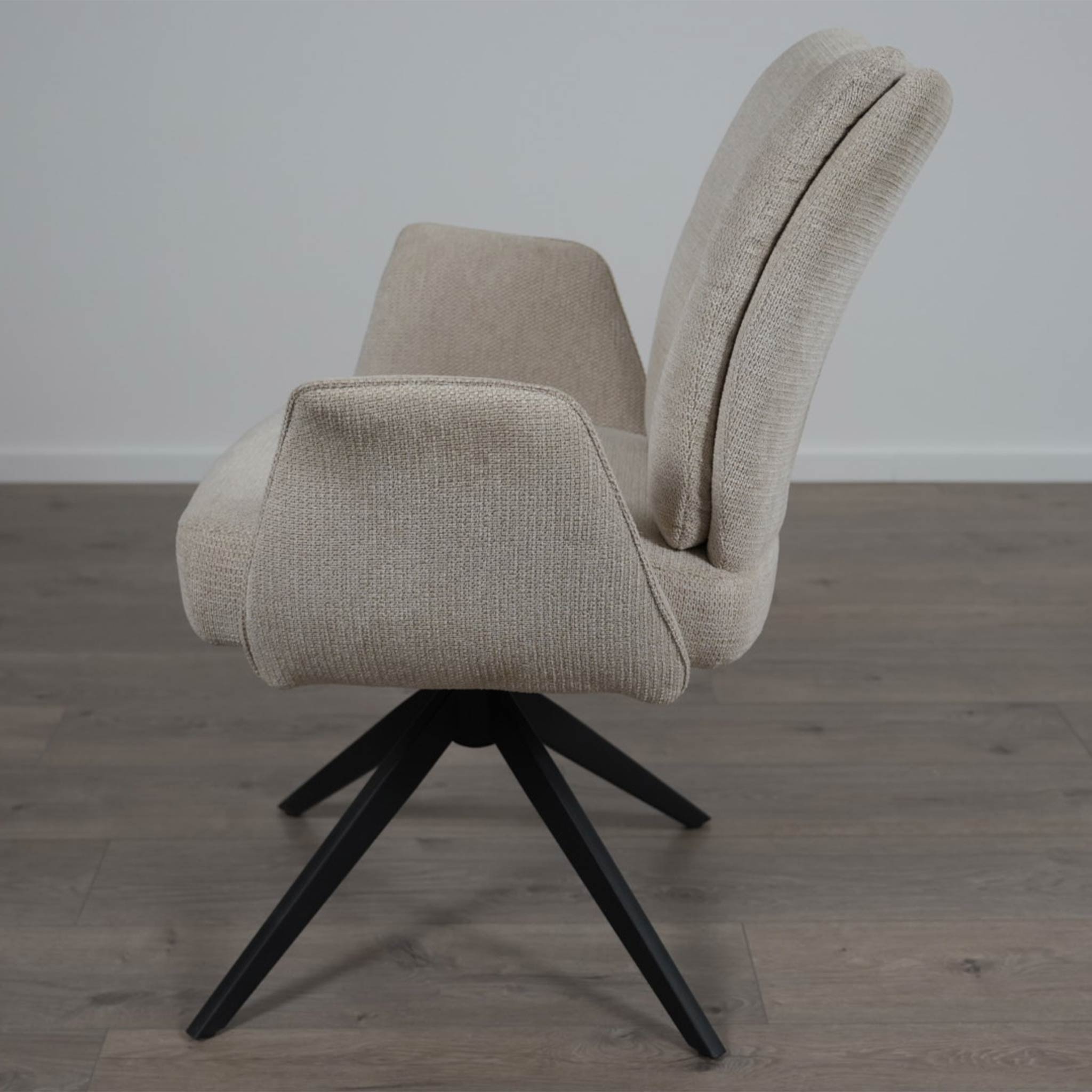 Stuhl 360 grad drehbar Stoff / Cremfarben