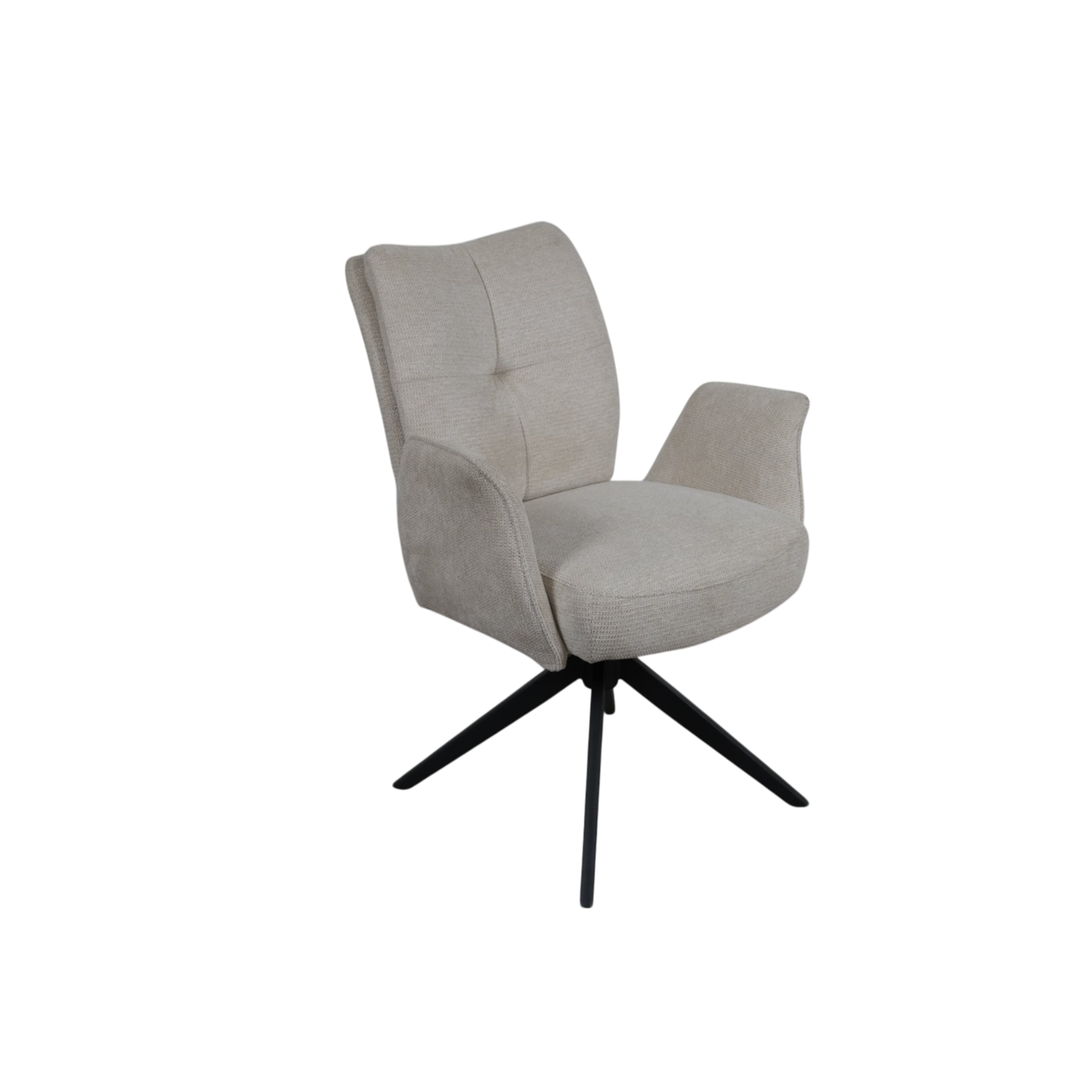 Stuhl 360 grad drehbar Stoff / Cremfarben