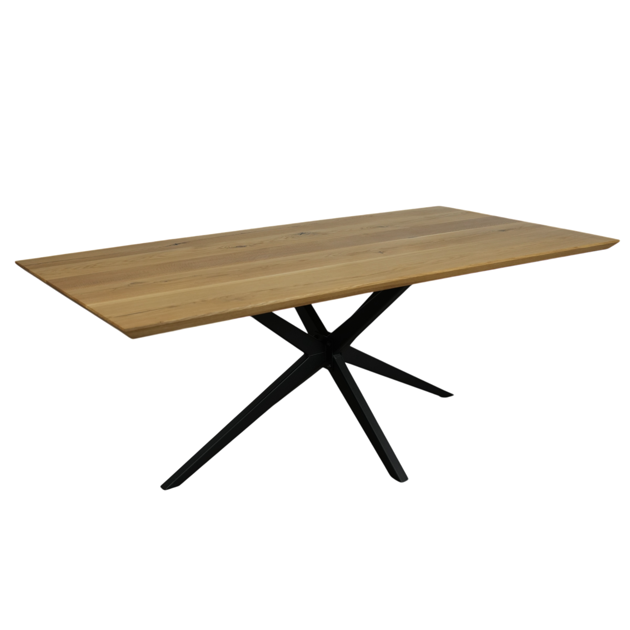 Massivholz Esstisch | Schweizer Kante Tischgestell Spider Fantasy / Schwarz